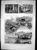Antique Old Print The Wynaad GFields Southern India Richmond Estate View 1880