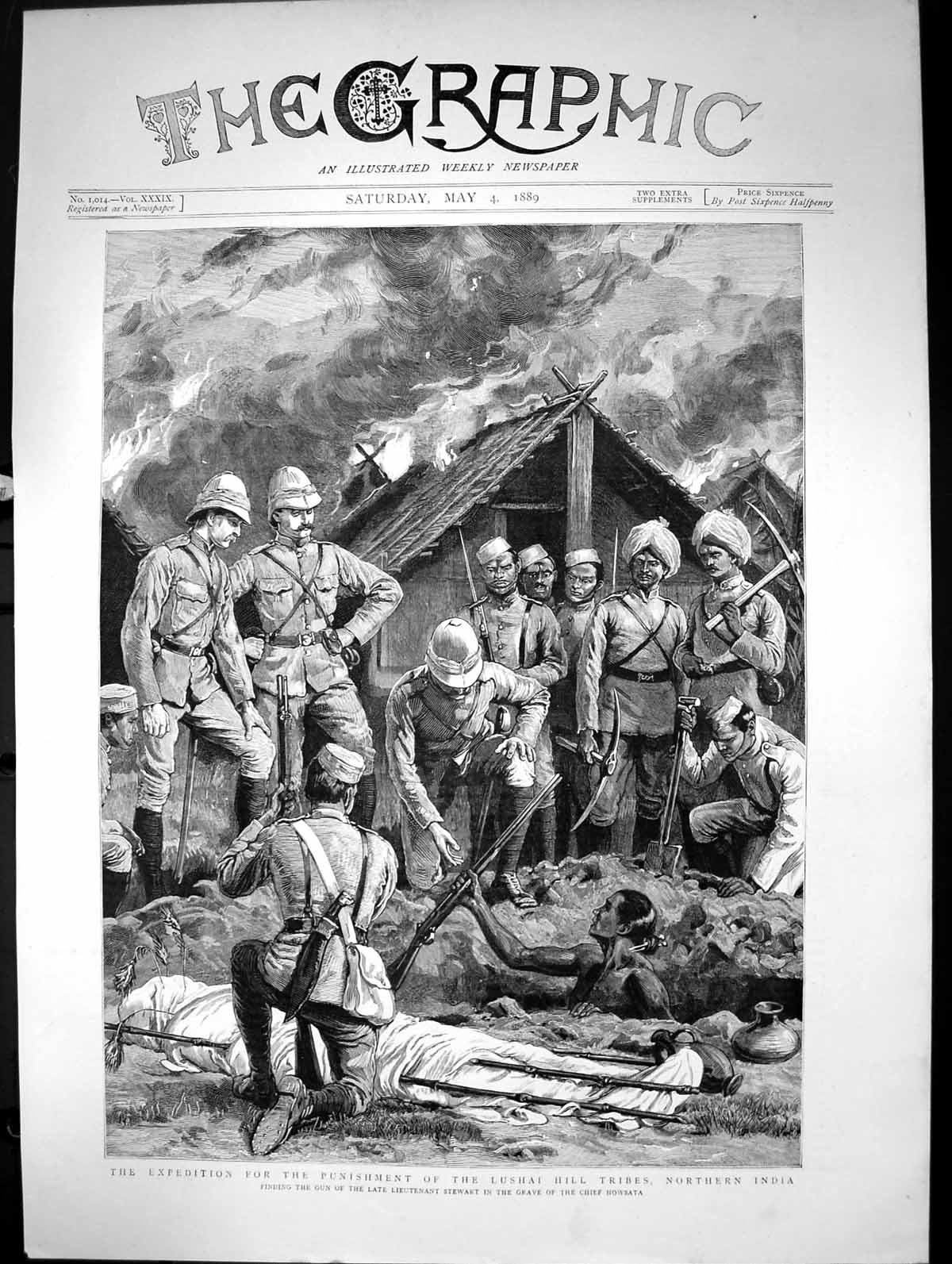 Antique Print Expedition Punishment Lushai Hill Tribes Northern India 1889 19th