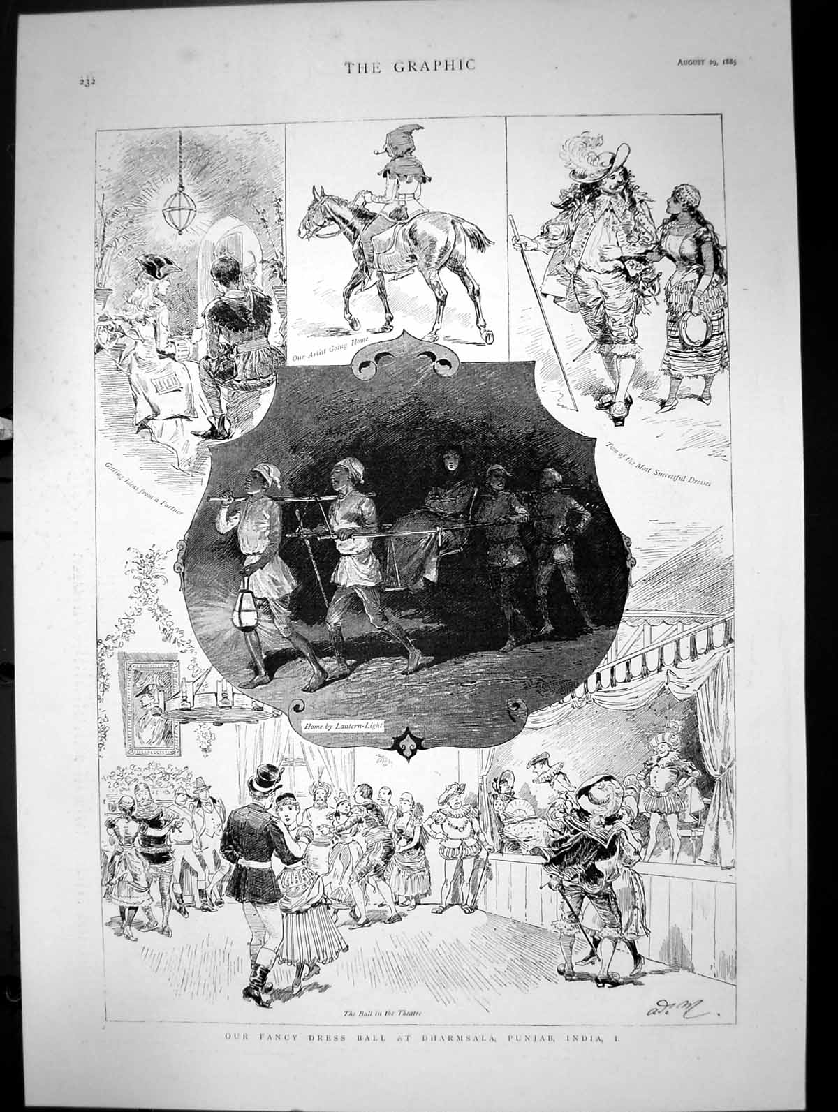 Old Our Fancy Dress Ball At Dharmsala Punjab India Ball Theatre 1885 Victorian