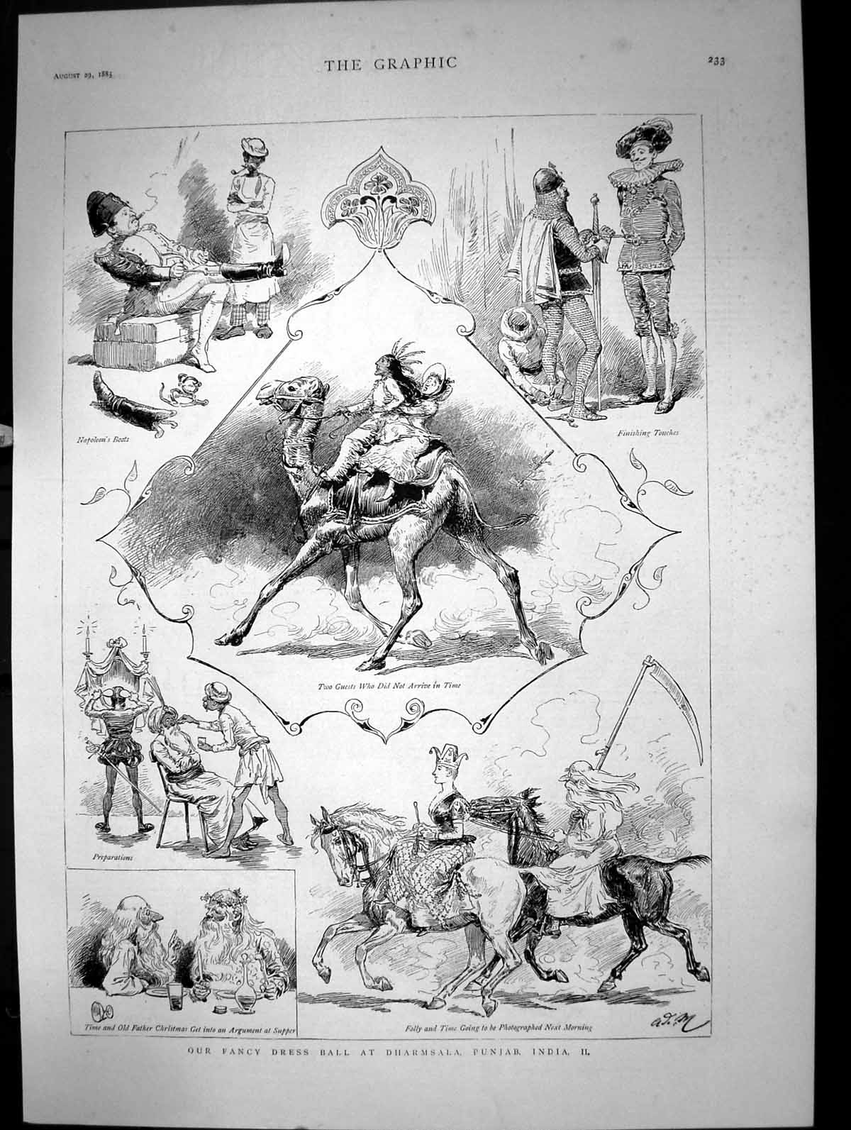 Old Our Fancy Dress Ball At Dharmsala Punjab India Ball Theatre 1885 Victorian