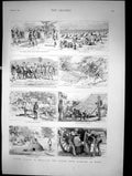 Antique Print Tommy Atkins In India On The March From Kamptee To Mhow 1891 19th