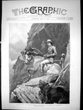 Antique Old Print A Question Right Way A Mountain Incident In Cashmere 1892