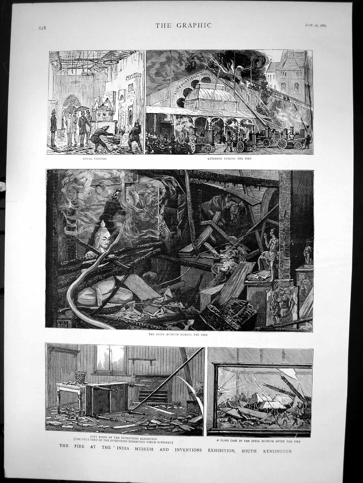 Old Fire At India Museum Inventions Exhibition South Kensington 1885 Victorian