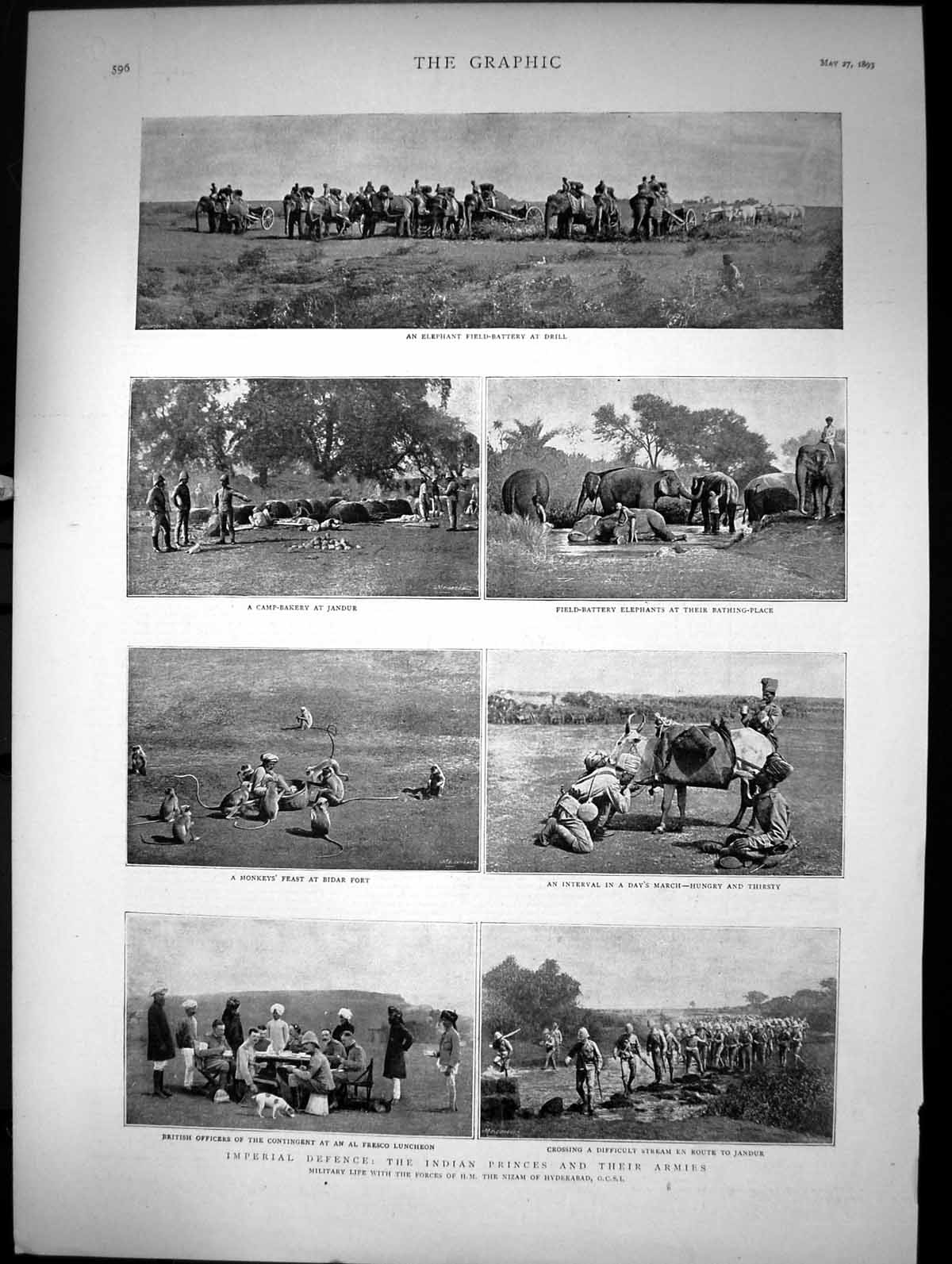 Old Imperial Defence The Indian Princes And Their Armies Sketch 1893 Victorian