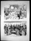 Old On Way To India Steamer Sumatra Red Sea Dining Saloon Vendor 1875 Victorian