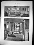 Antique Old Print Visit The Prince Wales To India Smoking Divan Serapis 1875