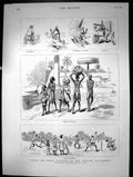 Antique Print Round The World Yachting In The Ceylon Madras Holy Water 1882