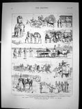 Antique Old Print The Sham Fight Before The Prince Wales At Delhi India 1876