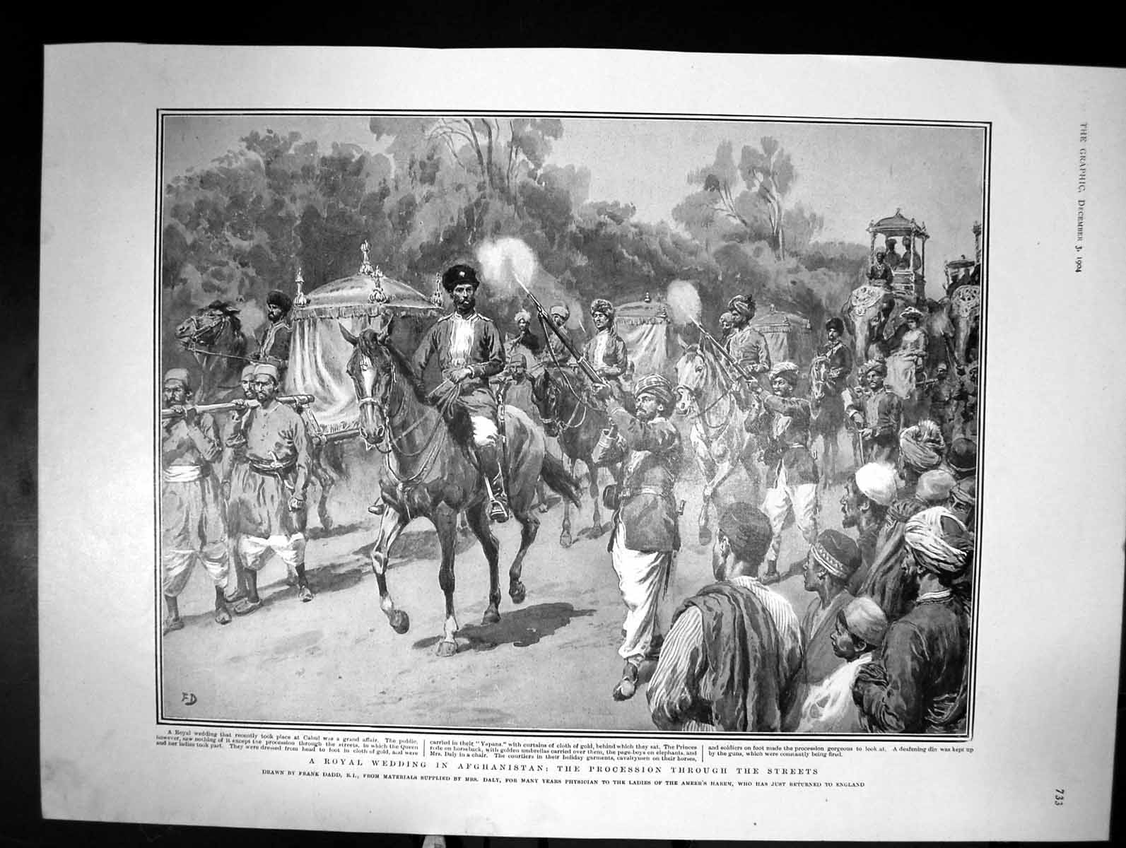Old Royal Wedding In Afghanistan The Procession Through Streets 1904 20th
