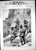 Old Print Fighting Gilgit North West Frontier India Battery Marching 1891 19th