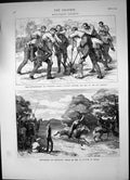 Antique Old Print Polo Woolwich 77Th Regiment Tent Pegging Hussars Bengal1875