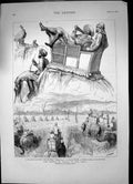 Antique Old Print Prince Wales Terai Lord Alfred Paget Hunt Elephants 1876 19th