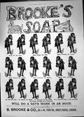 Antique Old Print Brookes Soap Do Days Work Hour Pots Pans Crockery Tin 1890