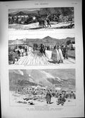 Antique Old Print War Servia Bulgaria Battle Slivnitza Commisariat Camp 1885