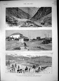 Old Antique Print War Servia Bulgaria Battle Tsaribrod Dragoman Pass 1885 19th