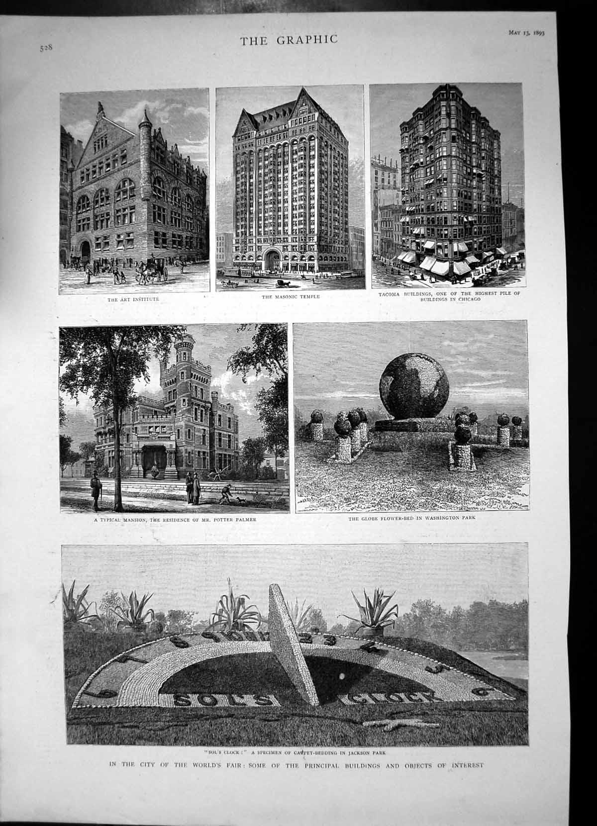 Old Chicago Buildings Art Institute Masonic Temple Jackson Park 1893 Victorian