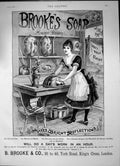 Antique Old Print Brookes Soap Makes Bright Reflections Maid Polishing 1890