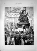 Antique Print Liverpool Scene Exchange Flags Men Top Hats Round Statue 1877