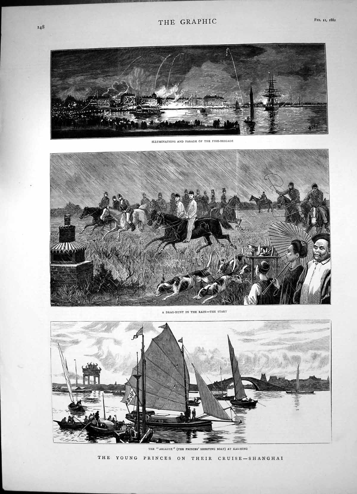 Old Young Princes Cruise Shanghai Ariadne Kas-Hing Illuminations1882 Victorian