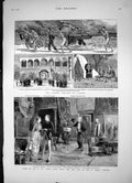 Antique Old Print Rioting Canton Scene Young Folks Ways St James Theatre 1883