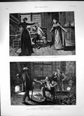 Antique Old Print New Plays Mans Shadow Haymarket Middleman Shaftsbury 1889