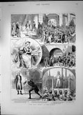 Old Antique Print Dead Heart Lyceum Arrest Landry Execution Bastille 1889 19th