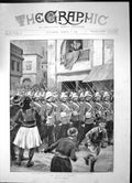 Antique Print Occupation CaneaGreat Powers British Marines Quarters1897