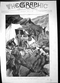Antique Old Print Greek Officers Signalling Station Heights Above Meluna 1897