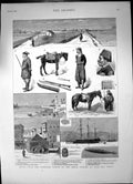Old Antique Print Combined Fleets Great Powers Suda Bay Crete Khania 1886 19th