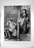 Antique Old Print Wandering Heir Man Sighs Deck Joanna Philippa Chester 1872