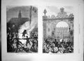 Antique Old Print Burning Effigy Napolean 111 Prussians Populace Nancy 1870