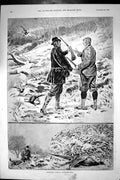 Original Old Antique Print 1892 Christmas Hunting Birds Shooting Game Grouse