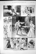 Original Old Antique Print 1898 Musketeers Majesty Theatre Miladi Romance 19th