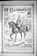 Old Antique Print Advertisement Ellimans Embrocation Horses Slough 1898 19th