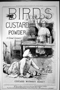Original Old Antique Print Bird'S Custard Powder Broken Eggs Advertisement 1889