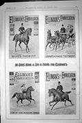 Original Old Antique Print Ellimans Embrocation Horses Cart Advertisement 1898