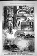 Antique Old Print Advertisement 1889 Internation Fur Store Beaver Silver Fox