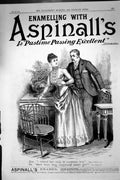 Antique Print Advertisement 1889 Aspinall'S Enamel Lady Man Painting Chair 19th