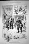Original Old Antique Print 1889 Rip Van Winkle South London Music Hall Theatre