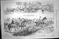 Old Antique Print 1889 Mid-Kent Staghounds Lion Hotel Farningham Huntsmen 19th