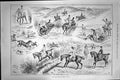 Old Antique Print 1887 Isle Wight Hounds Hunting Prince Henry Battenburg 19th