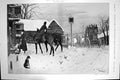 Antique Print Winter Scene Horses Transport Coach Off For The Holidays 1908