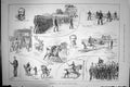 Old Print 1888 Military College Oxford Duncan Naidley Horses Tent Pegging 19th