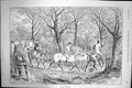 Original Old Antique Print 1893 Out The Run Fox Hunting Horses Huntsmen Swain