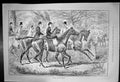 Original Old Antique Print Eager For The Fray Horses Riders 1886 19th