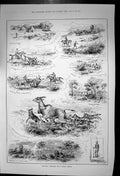 Old Antique Print Sport South Africa Shooting Eland Lions Bechuana 1886 19th
