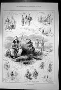 Original Old Antique Print Sport Beloochistan Shikaree Shooting Compound 1886
