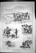 Original Old Antique Print Preparing The Twelth Grouse Shooting Moors Dogs 1887