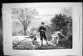 Old Antique Print Rabbiting Two Gents Boy Plough Gun Hunting Rabbits 1877 19th