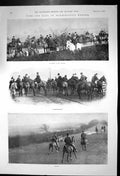 Old Antique Print Earl Harringtons Hounds Fardon Crowd Horseriders 1901 20th